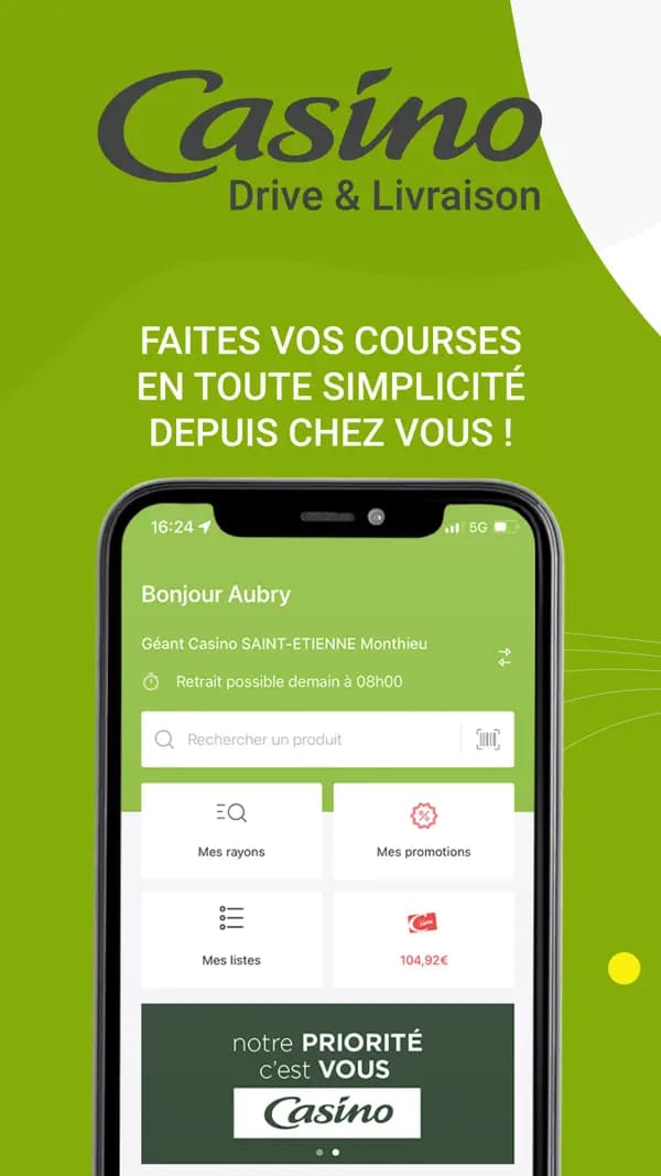 Lead Tech iOS sur l'application Casino Drive & Livraison — écran 1